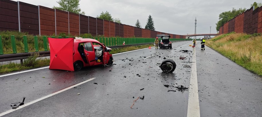 Wypadek na S52 pod Bielsko-Białą /PSP Bielsko-Biała /