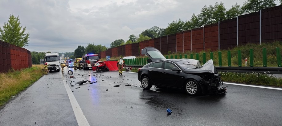 Wypadek na S52 pod Bielsko-Białą /PSP Bielsko-Biała /