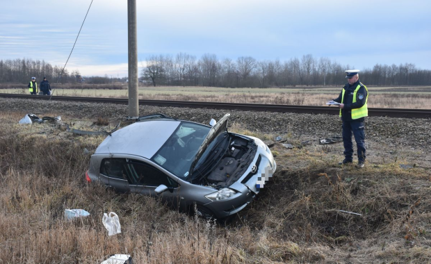 Wypadek na torach, linia zablokowana
