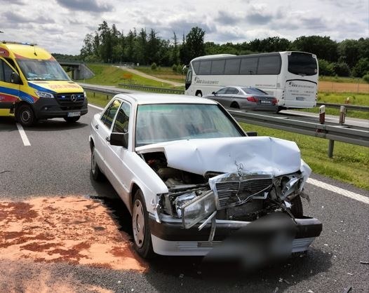 Wypadek na trasie A1 /KP PSP Tczew, autor Krzysztof Graban /