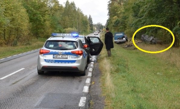 Wypadek na trasie Pisz-Jeże /http://pisz.policja.gov.pl /Policja