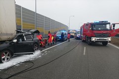 Wypadek na trasie S8 - fot. PSP Zduńska Wola