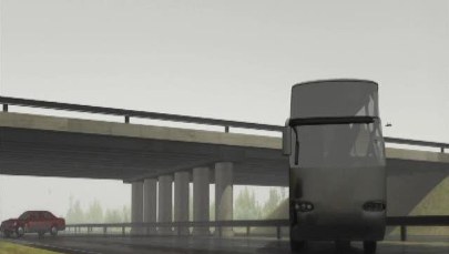 Wypadek polskiego autokaru - wizualizacja