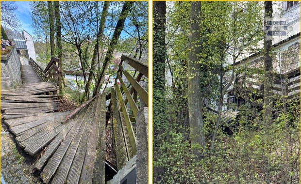 Wypadek przy zamku w Cieszynie. Zawaliła się część schodów