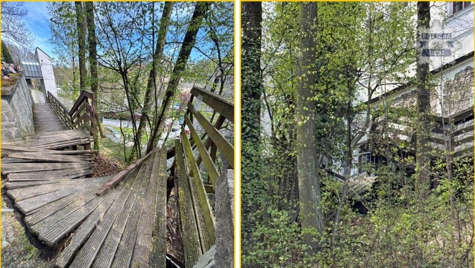 Wypadek przy zamku w Cieszynie. Zawaliła się część schodów