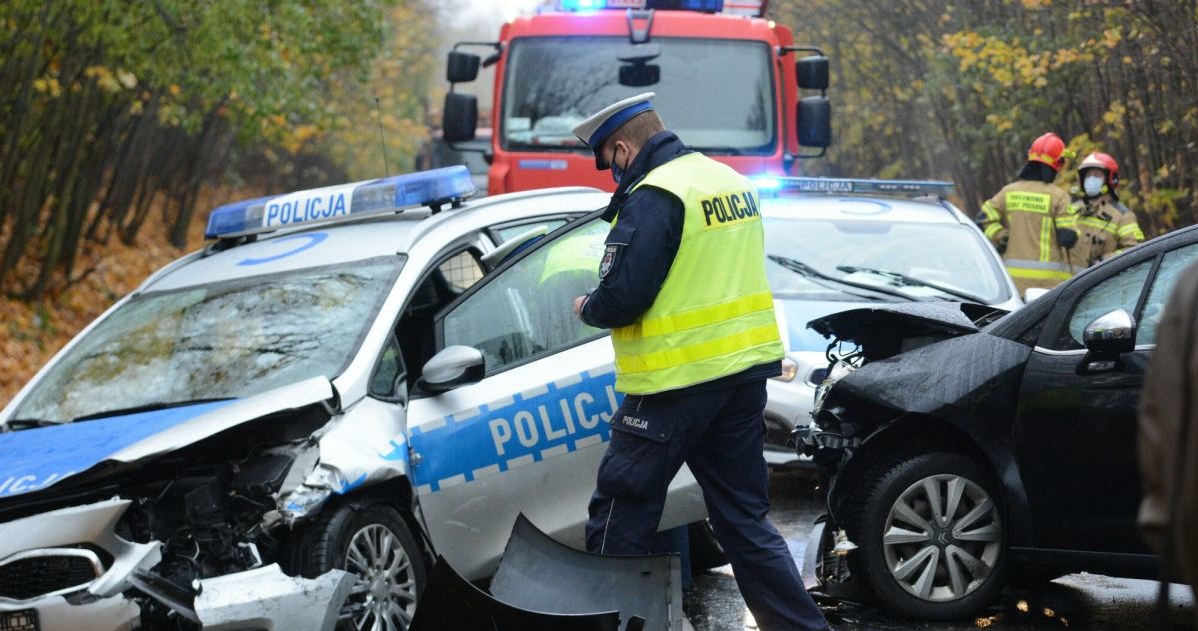 Wypadek radiowozu /Paweł Skraba /Agencja SE/East News