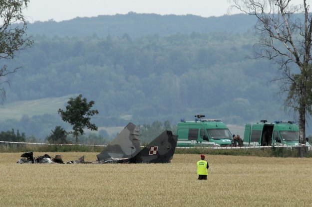 Wypadek samolotu MiG-29 z 22 Bazy Lotnictwa Taktycznego w miejscowości Sakówko /Tomasz Waszczuk /PAP