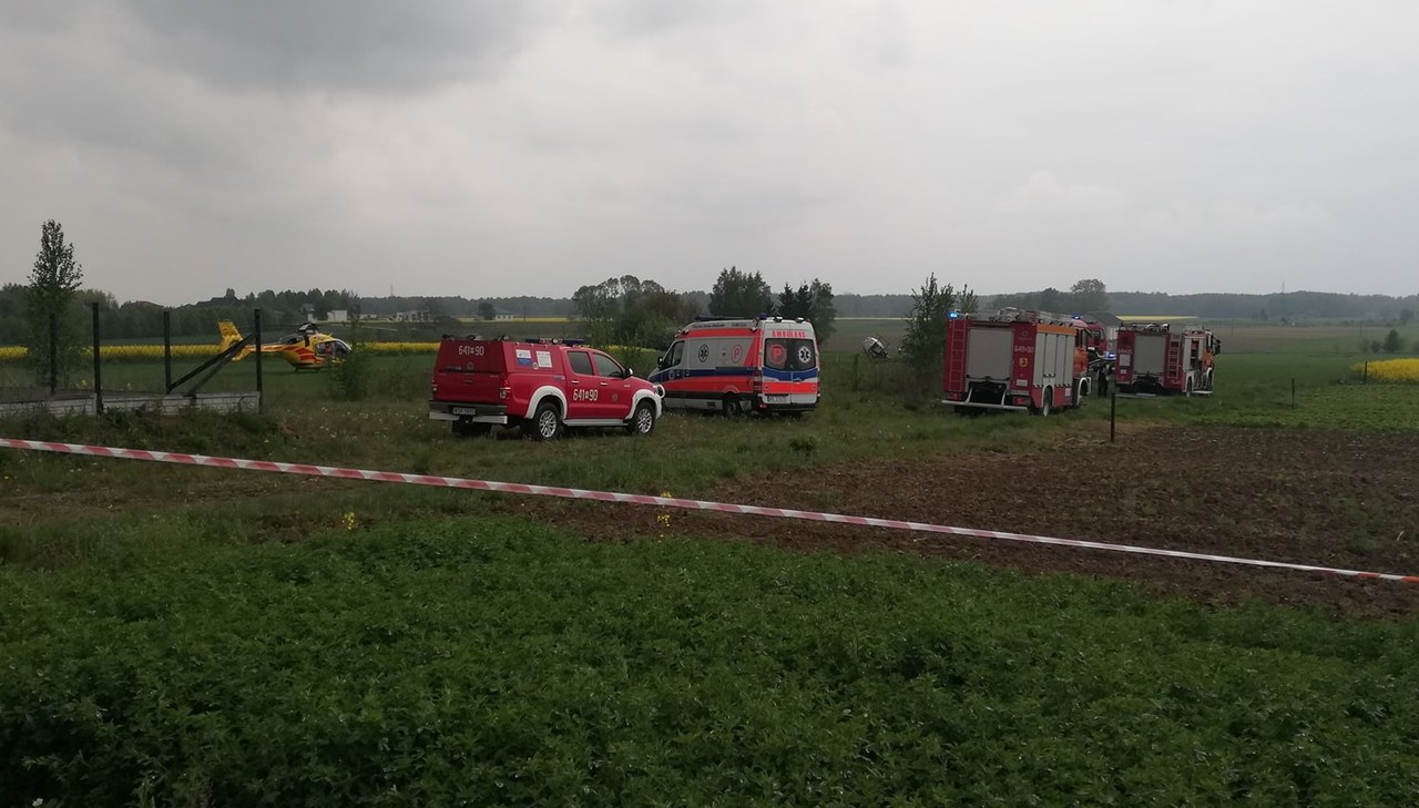 Wypadek śmigłowca w Sokołowie Podlaskim. Dwie osoby ranne
