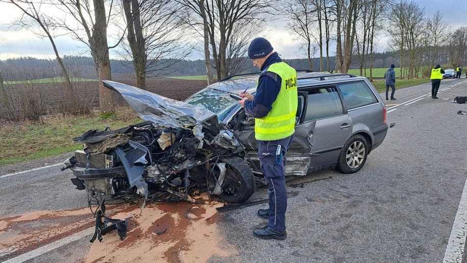 Wypadek w Dretyniu /Komenda Powiatowa Policji w Bytowie /