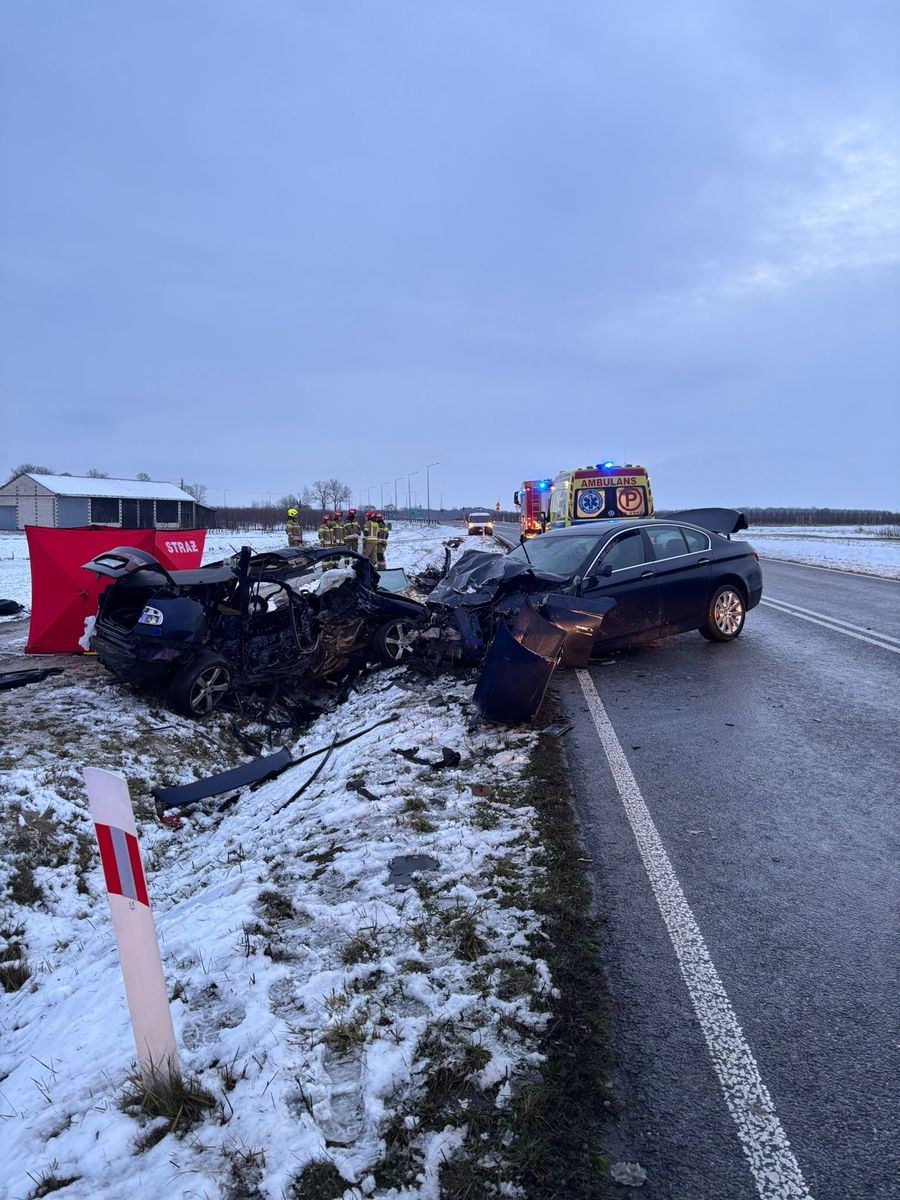 Wypadek w Emilcinie. Zginął kierowca Seata Toledo. /Lubelska Policja /