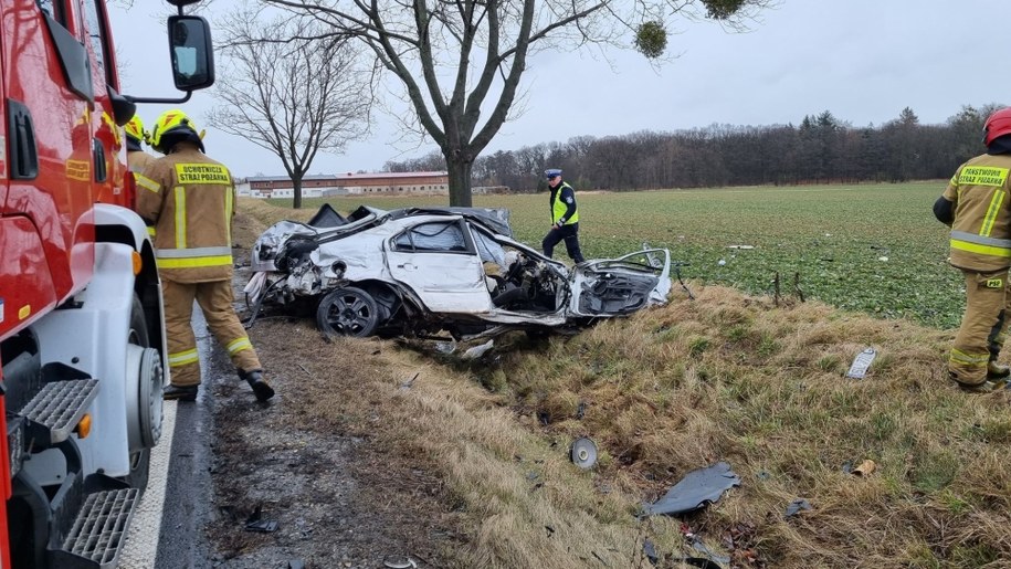 Wypadek w Gołkowicach /Pomoc Drogowa LECHMOT Kluczbork /