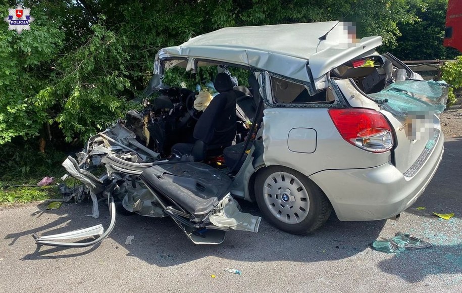 Wypadek w Krzesimowie /Lubelska Policja /Materiały prasowe