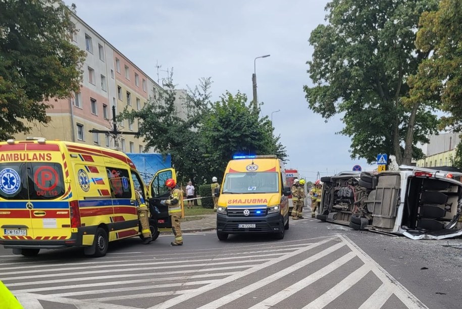 Wypadek w miejscowości Lubraniec /Państwowa Straż Pożarna /