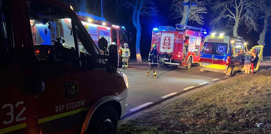 Wypadek w Wielkopolsce /Ochotnicza Straż Pożarna w Stęszewie  /