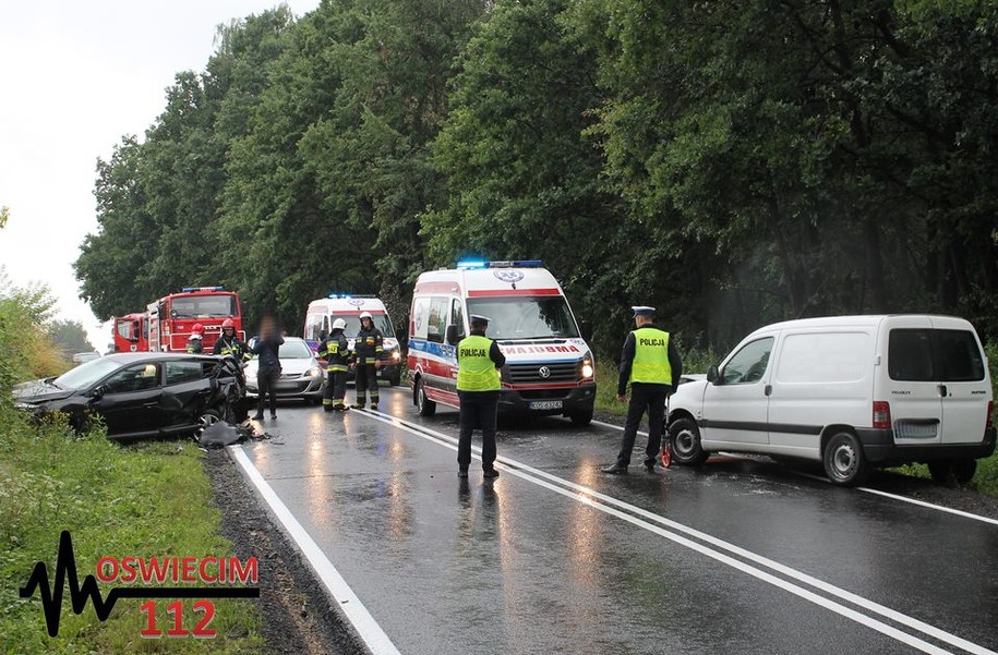 Wypadek we Włosienicy /oswiecim112.pl /Gorąca Linia RMF FM
