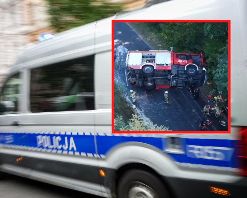 Wypadek wozu bojowego PSP w drodze na akcję /PIOTR KAMIONKA/REPORTER/YouTuBe/gorzowianin.com /