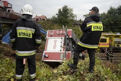 Wypadek wozu strażackiego w Jarosławiu