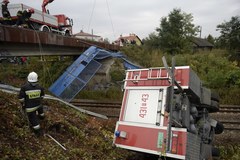 Wypadek wozu strażackiego w Jarosławiu