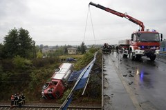 Wypadek wozu strażackiego w Jarosławiu