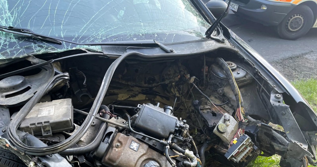 Wypadek z udziałem radiowozu koło Waliszewa