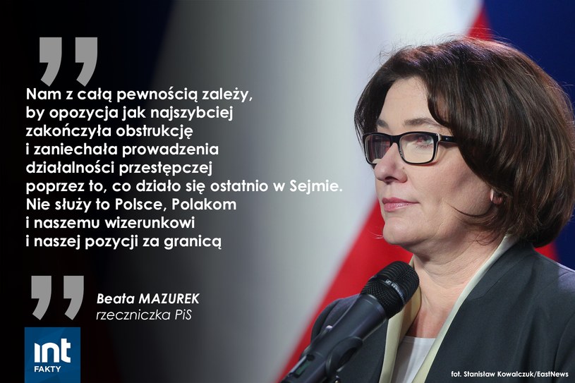 Wypowiedź Beaty Mazurek /INTERIA.PL