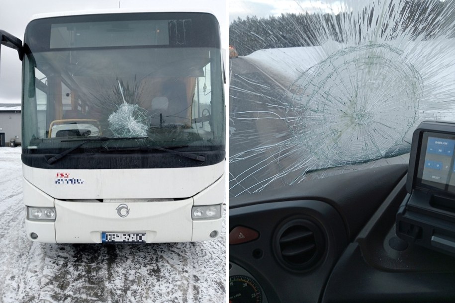 Wyrzucane przez mężczyznę jogurty uszkadzały inne pojazdy /KPP Chojnice /