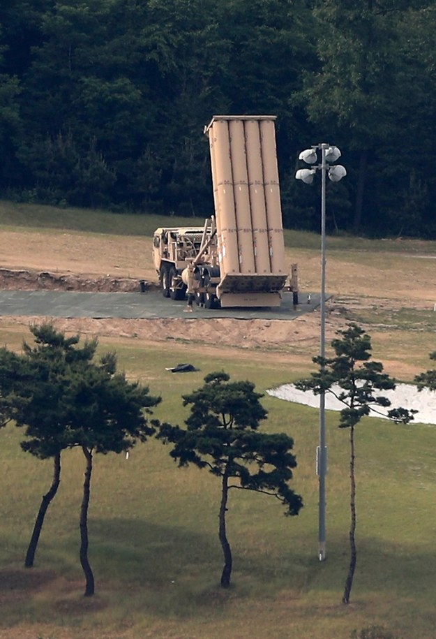 Wyrzutnia rakiet amerykańskiego systemu THAAD /YONHAP   /PAP/EPA