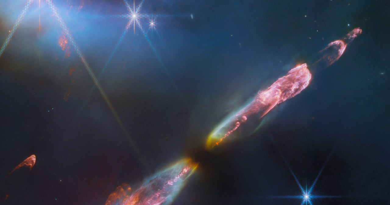 Wysokiej rozdzielczości wykonane w bliskiej podczerwieni zdjęcie Herbig-Haro 211 z Kosmicznego Teleskopu Jamesa Webba należącego do NASA /ESA/Webb, NASA, CSA, Tom Ray (Dublin) /domena publiczna