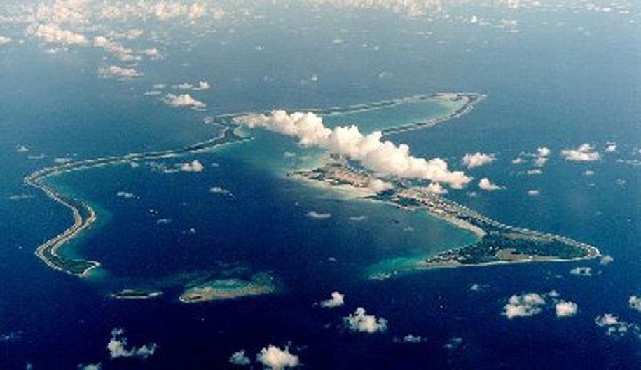 Wyspa Diego Garcia w archipelagu Czagos /	US DEPT OF DEFENSE /PAP/EPA