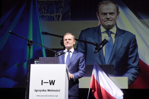 Wystąpienie Donalda Tuska na Igrzyskach Wolności w Łodzi /	Grzegorz Michałowski   /PAP