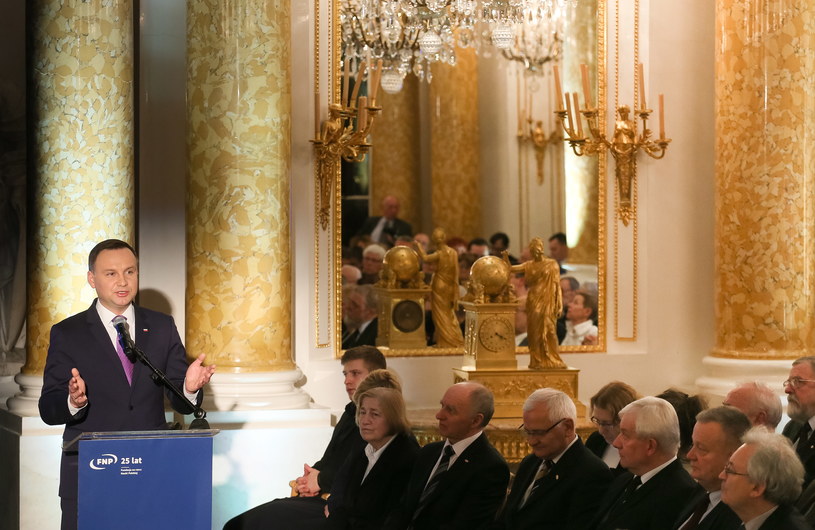 Wystąpienie prezydenta Andrzeja Dudy podczas uroczystości /Paweł Supernak /PAP