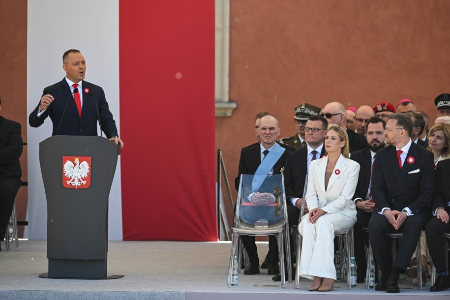 Wystąpienie prezydenta Karola Nawrockiego na obchodach Święta Narodowego Trzeciego Maja; 3 maja 2026 roku, Warszawa /PAP/Radek Pietruszka    /PAP