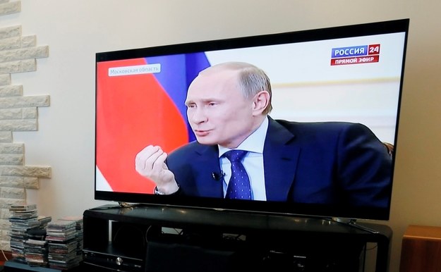 Wystąpienie Putina ttransmitowane przez telewizję /YURI KOCHETKOV /PAP/EPA