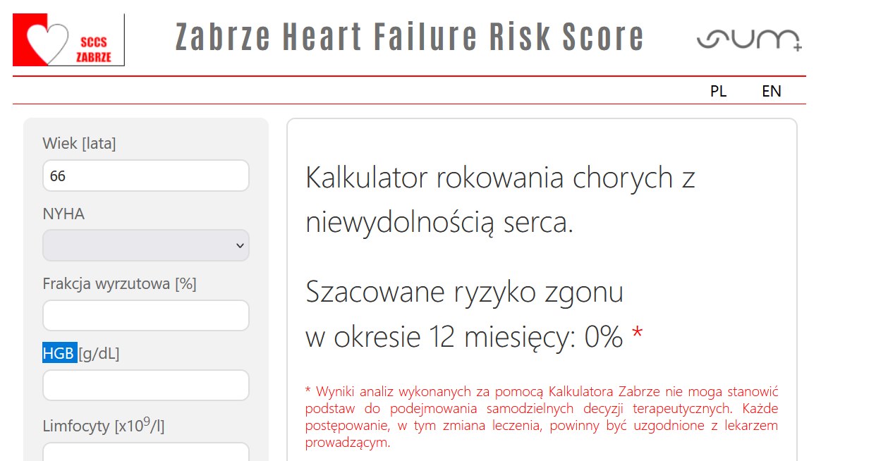 Wystarczy podać 8 podstawowych parametrów /Śląskie Centrum Chorób Serca w Zabrzu /domena publiczna