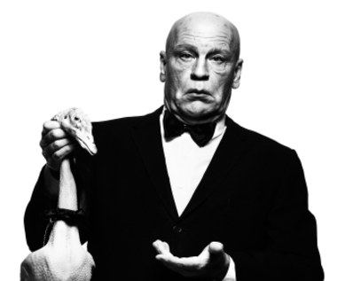 Wystawa fotograficzna "Sandro Miller - Malkovich, Malkovich, Malkovich: w hołdzie mistrzom fotografii" będzie czynna od 22 kwietnia do 12 czerwca.

John Malkovich jako Alfred Hitchock z portretu autorstwa Alberta Watsona (1973).