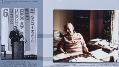 Wystawa o ks. Blachnickim na placu przed Kościołem Akademickim KUL 