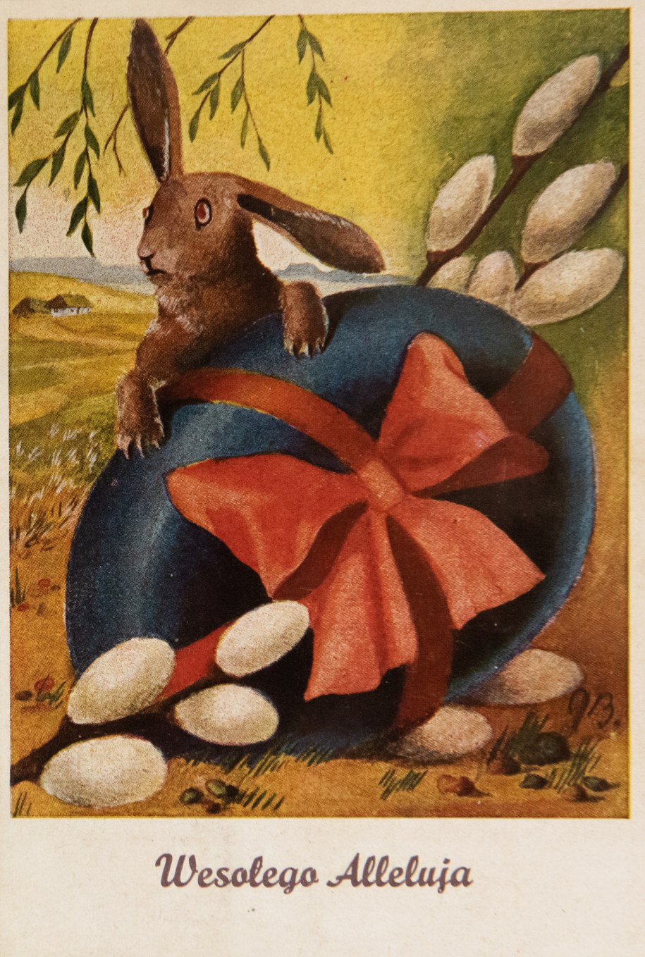 Wystawa „Święta Wielkanocne opisane dawną pocztówką i kartką pocztową” w Książnicy Zamojskiej. /Wojtek Jargiło /PAP