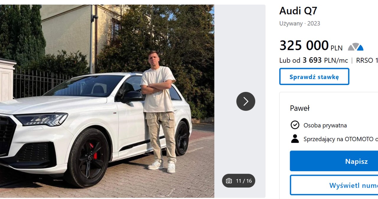 Wystawione na sprzedaż Audi Q7 należeć ma do Wojciecha Szczęsnego. /Screen ogłoszenia z Otomoto.pl /