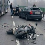 "Wystrzelił w powietrze". Groźny wypadek motocyklisty