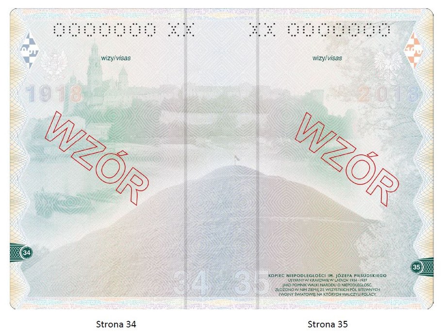Wzór wnętrza nowego paszportu /Materiały prasowe