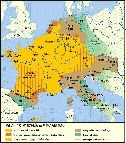 Wzrost państwa Franków za Karola Wielkiego /Encyklopedia Internautica