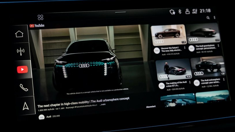 YouTube wkracza na ekrany Audi. Niebawem dołączy też TikTok /Audi /materiały prasowe