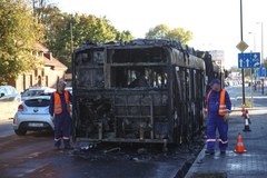 Z autobusu MPK w Krakowie zostały zgliszcza