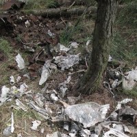  Po wraku niemieckiego Messerschmita zostały stalowe i aluminiowe elementy poszycia kadłuba oraz przewód paliwowy, fragment chłodnicy i przełączniki z kokpitu pilota