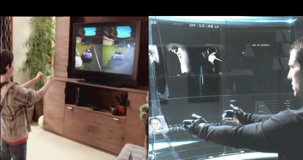 Z lewej sensor ruchowy Kinect, z prawej "Raport mniejszości". Kinowa wizja stała się rzeczywistością /materiały prasowe