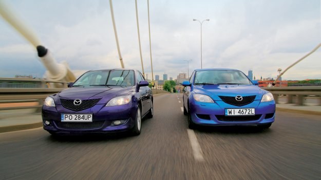 Z lewej strony - Mazda 3 2.0+LPG, z prawej - Mazda 3 1.6. /Motor
