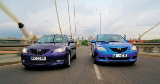 Z lewej strony - Mazda 3 2.0+LPG, z prawej - Mazda 3 1.6. /Motor