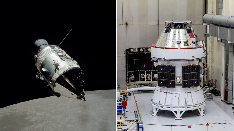 Z lewej strony widoczny jest statek Apollo, z prawej Orion /NASA /domena publiczna
