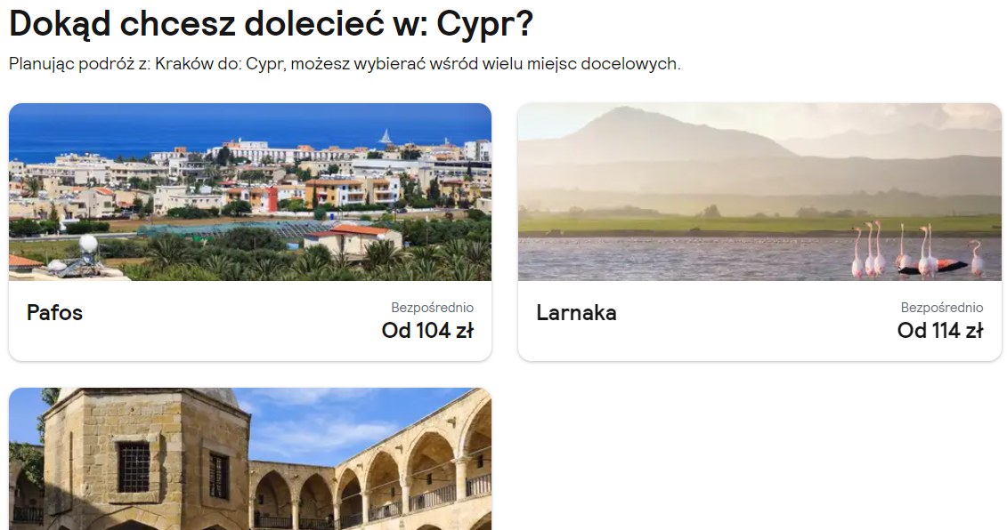 Z Polski na Cypr można dolecieć z siedmiu miast. Ceny lotów są często bardzo przystępne. /Skyscanner /materiał zewnętrzny