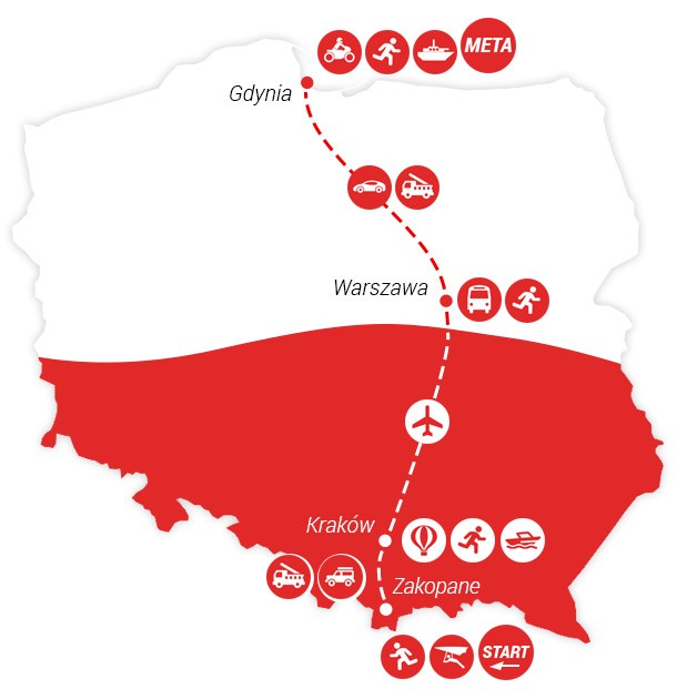 Z południa na północ! /Grafika RMF FM